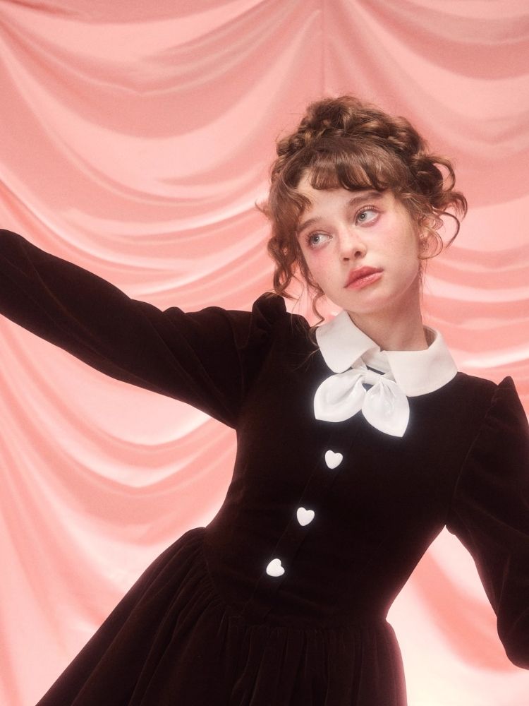 Bubble Sleeve Waist Slim Long Sleeve Dress【s0000006963】