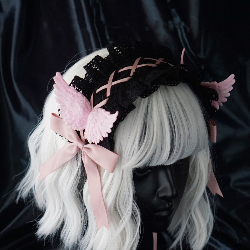 Strange Sugar - Black Wings Halloween Goth Lolita Hairband