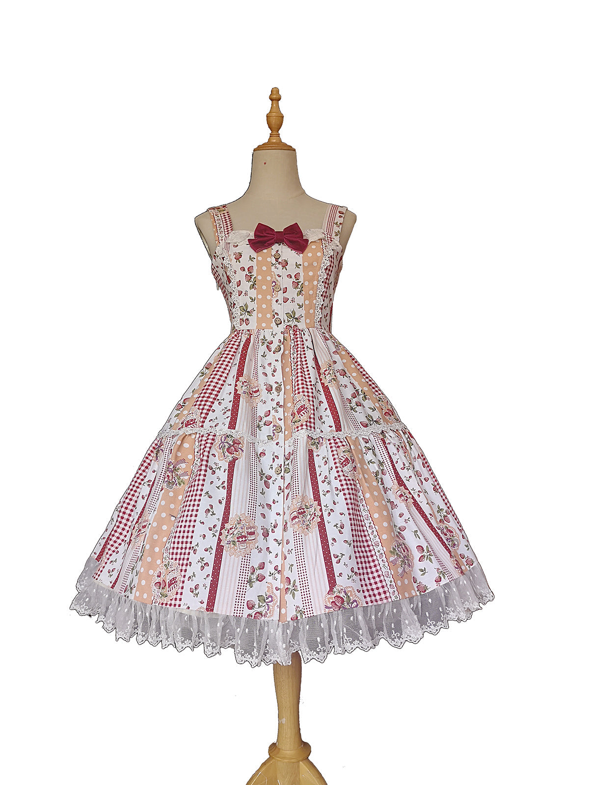 Infanta - Strawberry Plaid - Sweet Lolita JSK Dress