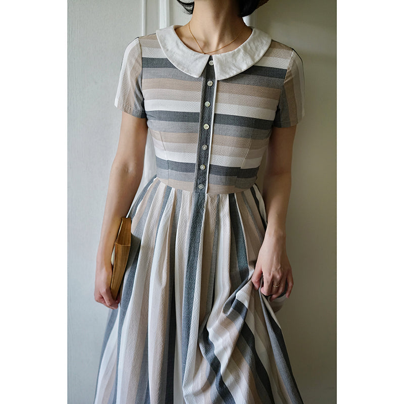 Literary Lady Vintage Striped Dress