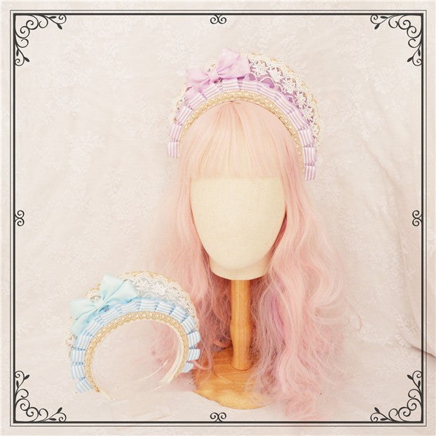 Foxcherry-Sweet Lolita Striped Maid Headdress Multicolors