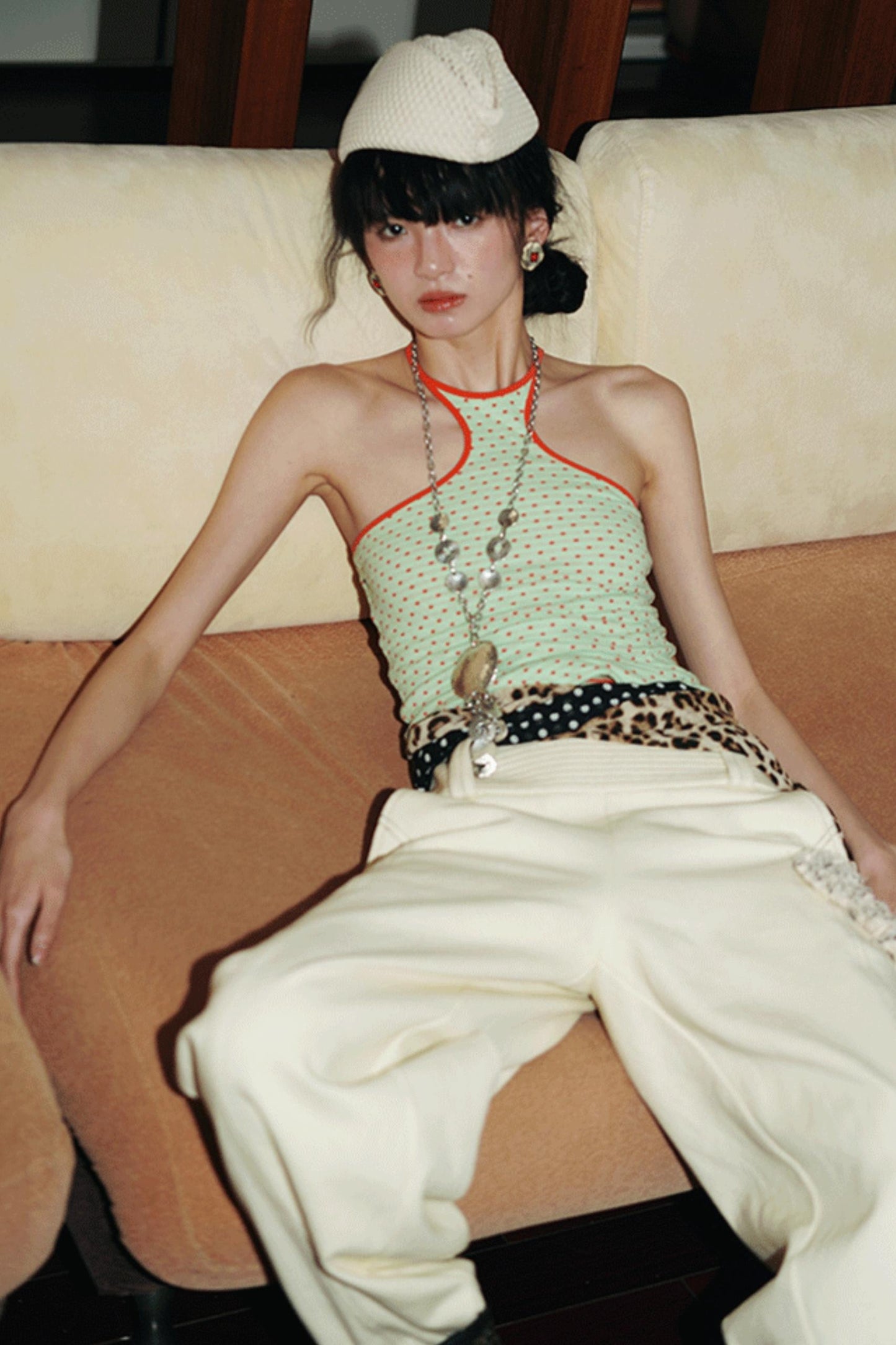 Vintage Dual-Sided Color Knit Tank Top