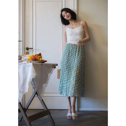 Secret garden pleated long skirt