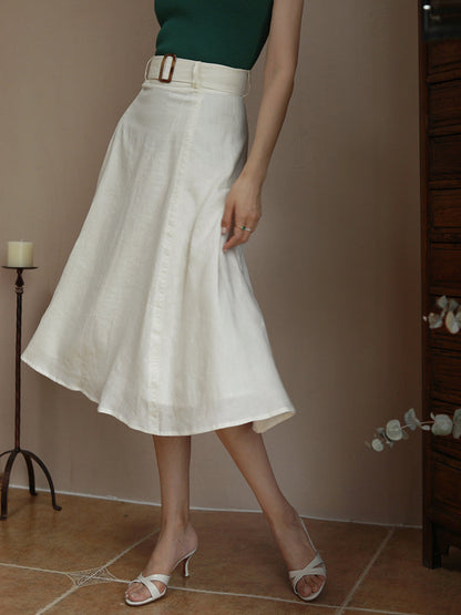 classical linen skirt