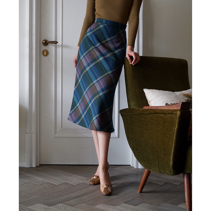 British plaid elegant skirt