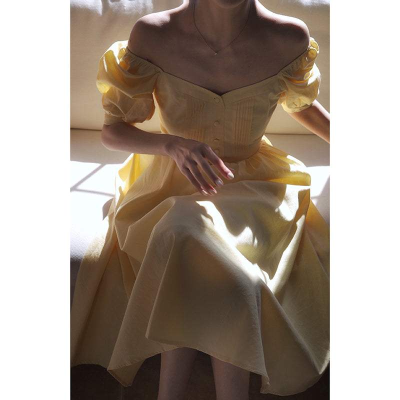 Pale Yellow Lady Hepburn Dress