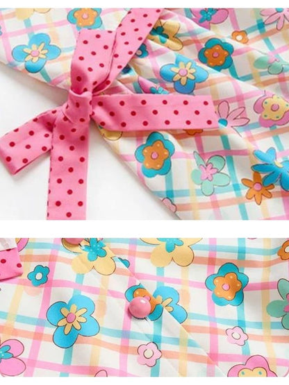 Flower Print Short-sleeved Summer Dress【s0000003092】