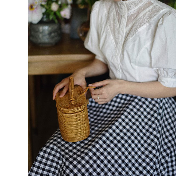 black white plaid hepburn skirt