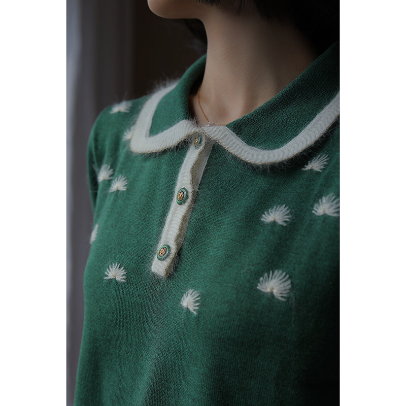 dark green polo knit