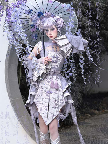 Dragon Pattern Lotus Sleeve China Tops【s0000009037】