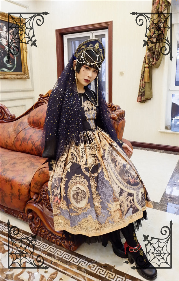 Foxcherry - Retro Lolita Gorgeous Bead Chain Headdress Multicolors