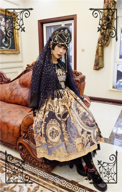 Foxcherry - Retro Lolita Gorgeous Bead Chain Headdress Multicolors