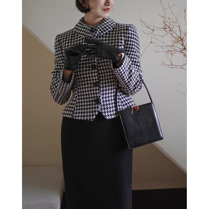 Houndstooth Retro Wool Jacket