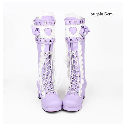 Angelic Imprint - Sweet Multicolor Thick Heel Lolita Boots