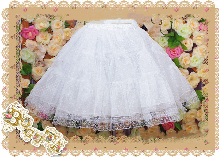 Boguta - A-line Casual Lolita Pure Lace three-layers Petticoat