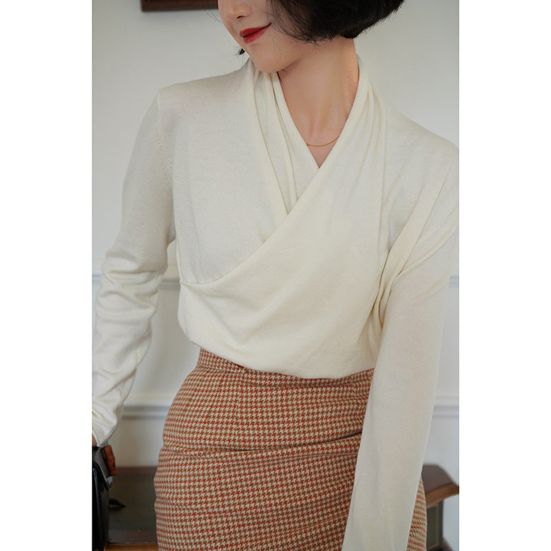 Ivory lady cache-coeur knit