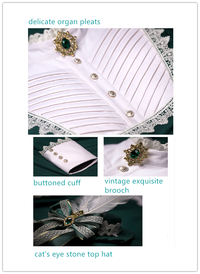 Youpairui - Lobnya - Gothic Nun Lolita Green OP Dress Set