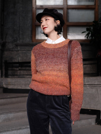 color gradation knit sweater