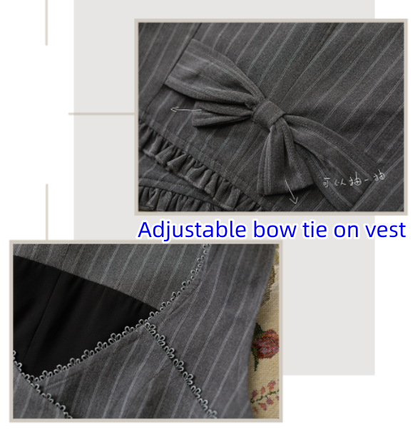 Forest Wardrobe - North of the Forest - Classic Lolita Striped Vest Skirt Set