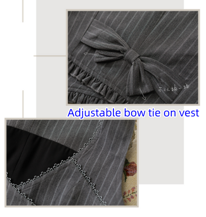 Forest Wardrobe - North of the Forest - Classic Lolita Striped Vest Skirt Set