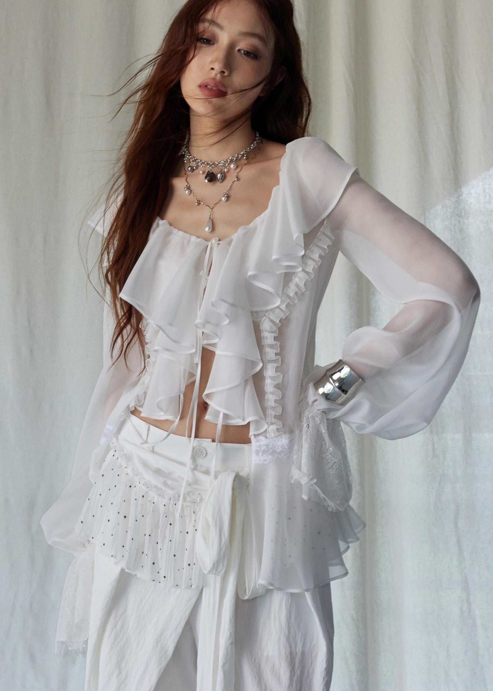 Airy Andromeda Style White Blouse