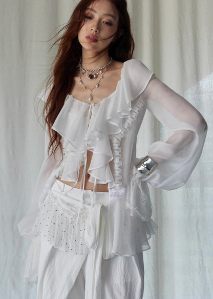 Airy Andromeda Style White Blouse