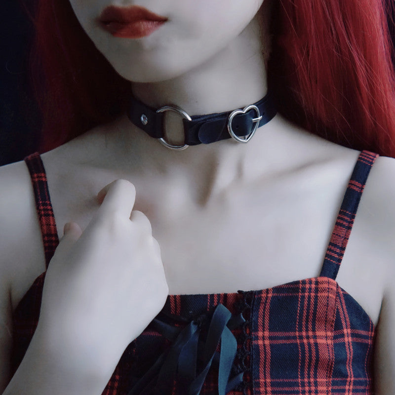 Strange Sugar - Gothic Lolita Cross Leather Choker