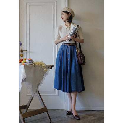 Countess retro denim skirt