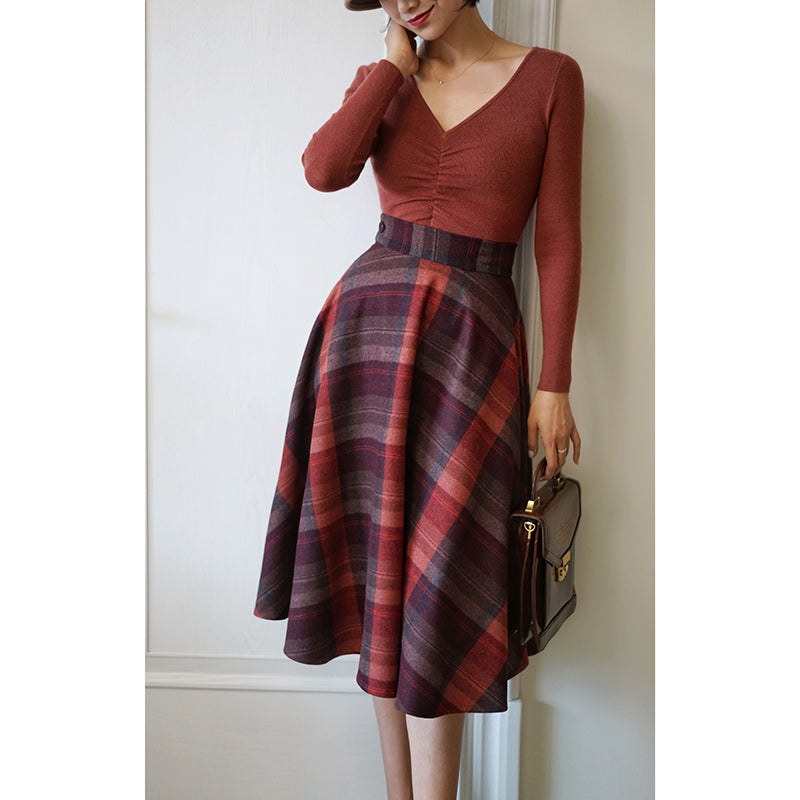 Modern vintage plaid skirt