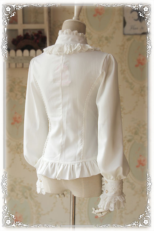 Infanta - Fragrance - Lace Ruffle Pin Tucks Classic Lolita Blouse