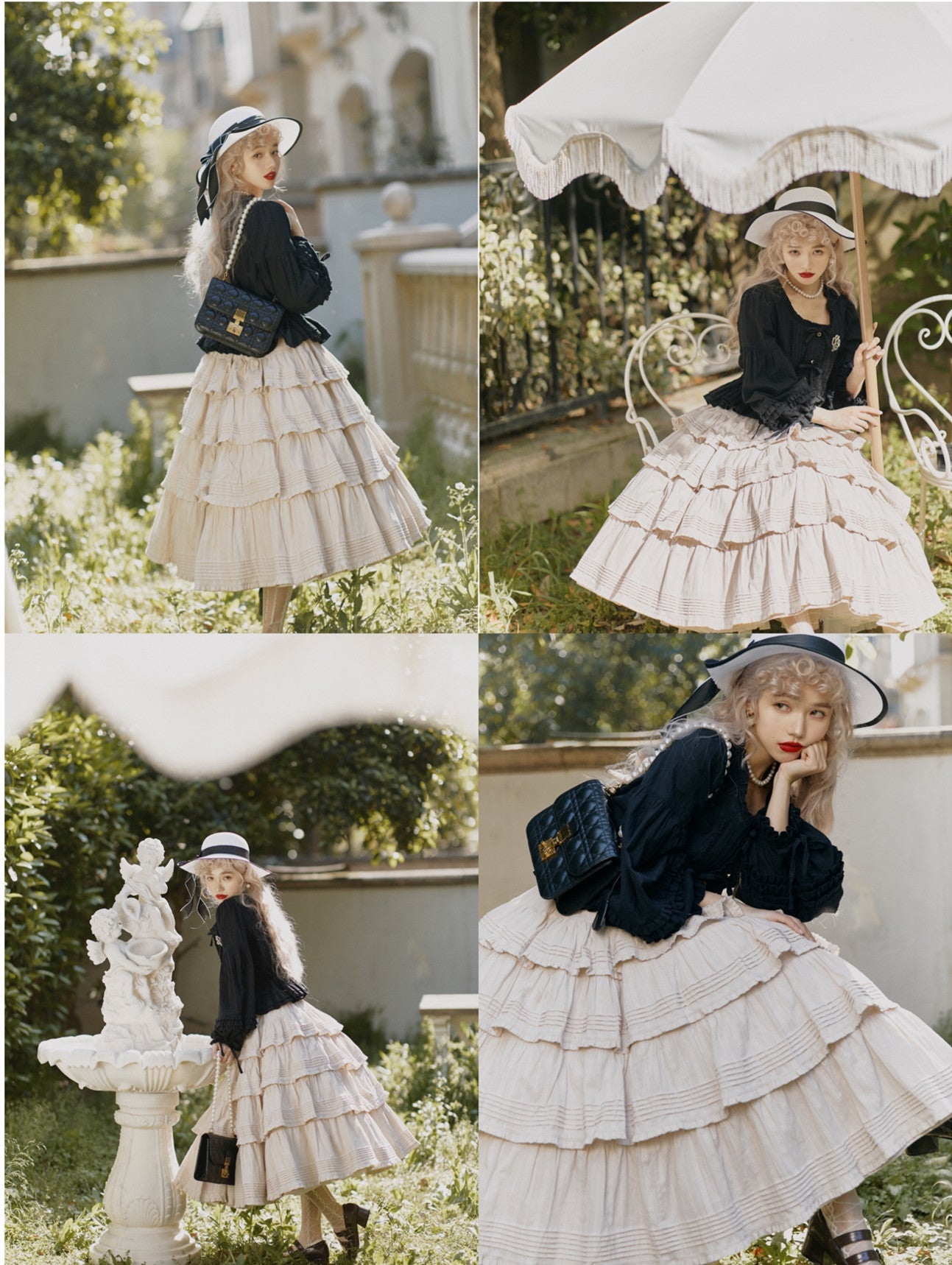 Boguta - Heidi Cotton Lolita Tiered SK Skirt