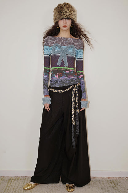 Retro Christmas Bow Collage Tee