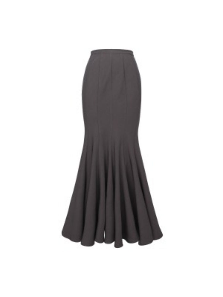 Mao Collar Switching Peplum Tops & Mermaid Skirt【s0000004393】