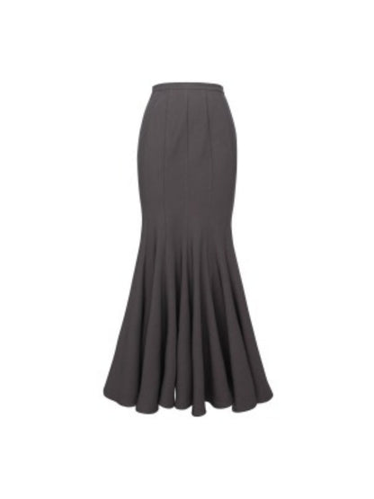 Mao Collar Switching Peplum Tops & Mermaid Skirt【s0000004393】