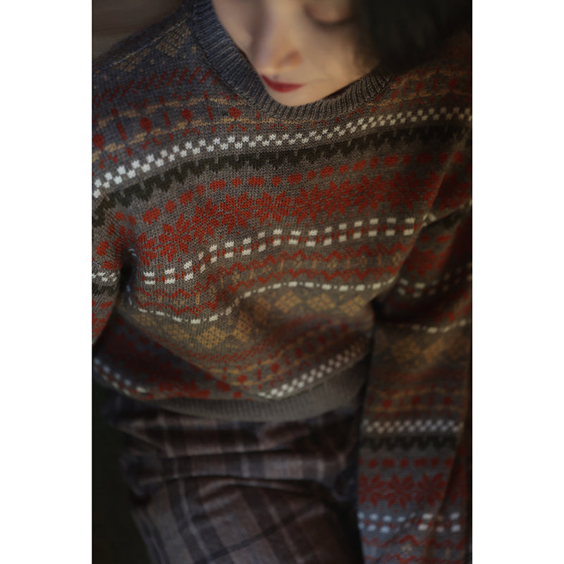 nordic retro pattern sweater