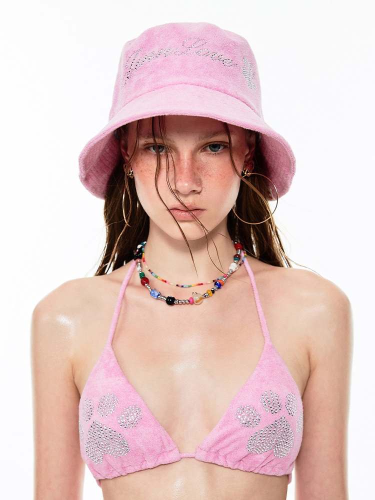 Towel Fabric Rhinestone Bucket Hat【s0000009186】