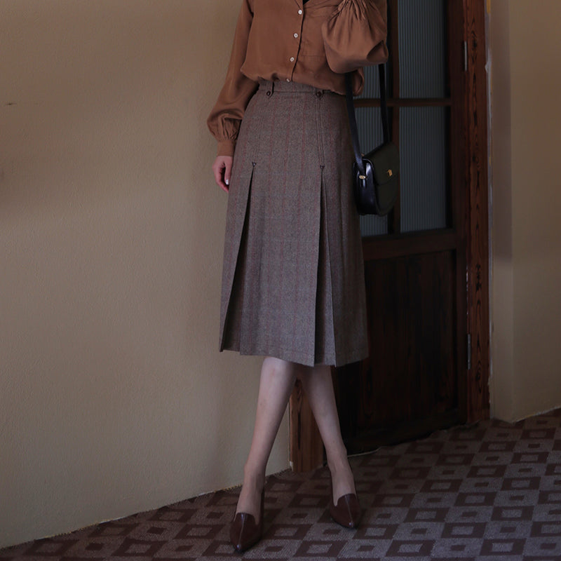 British Plaid Retro Tweed Skirt