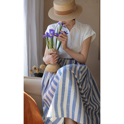 vertical striped hepburn skirt