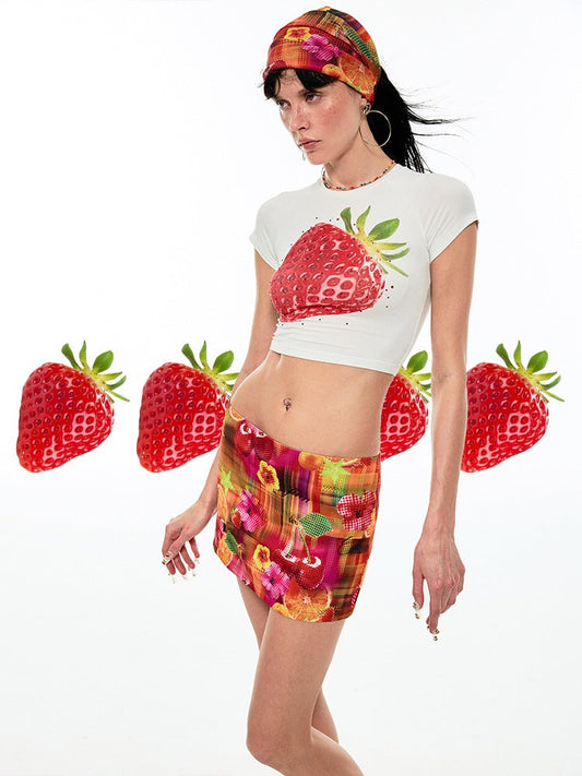 Fruit Print Hip Cover Mini Skirt【s0000009129】