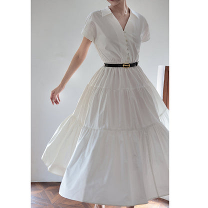 Pure white lady vintage dress