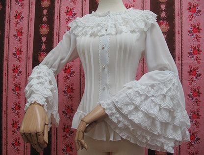 Yilia - Retro Princess Long Sleeve Lolita Blouse