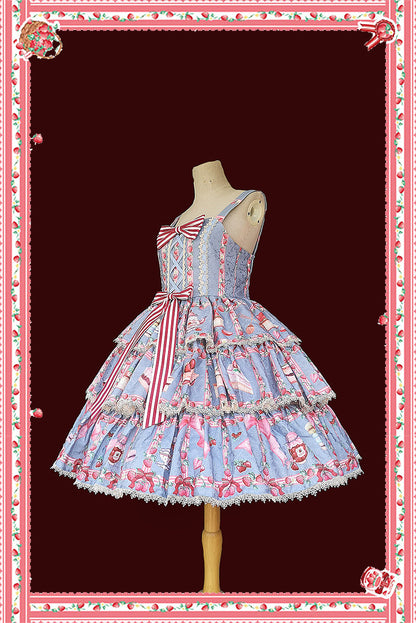 Infanta-Strawberry Tea - Tiered Ruffles Lolita JSK
