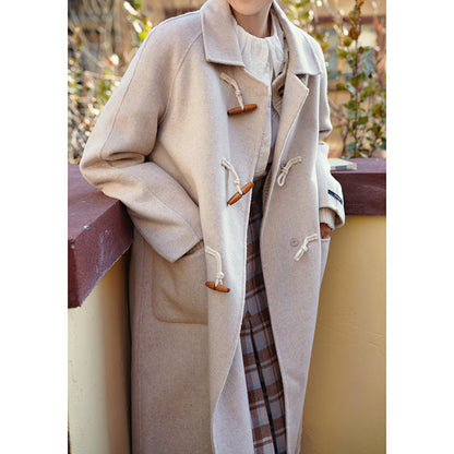 White Brown Lady Classical Duffle Coat