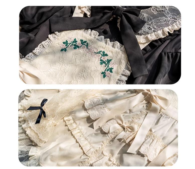 Uncle's Workshop - Mist among Flowers - Sweet Lolita OP Ruffles Lolita Apron and KC