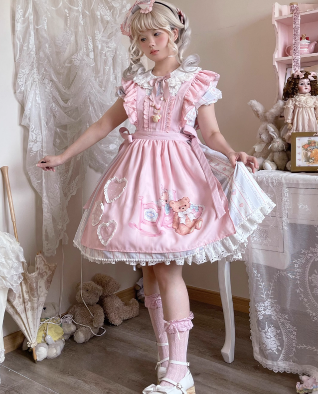 Eternity Spring - Barbie Bear - Sweet Lolita Bear Print JSK and OP