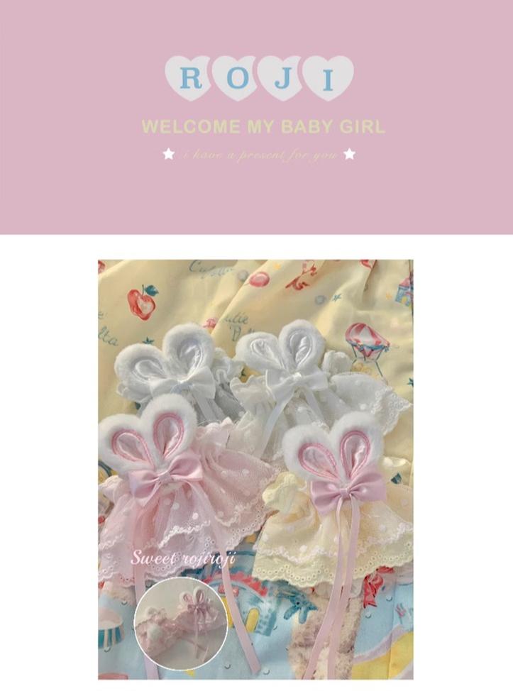 Roji roji - Cute Lolita Bunny Ears Cuffs Lace Summer Butterfly Hand Sleeves