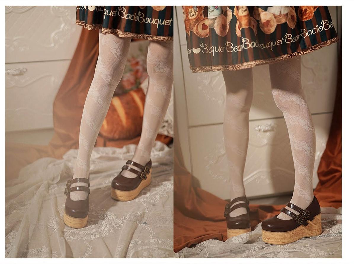 MODO - Retro Lolita Round Toe Wood Bottom Shoes