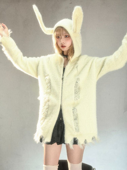 Hooded Knit Cardigan Slouchy Jacket【s0000004626】