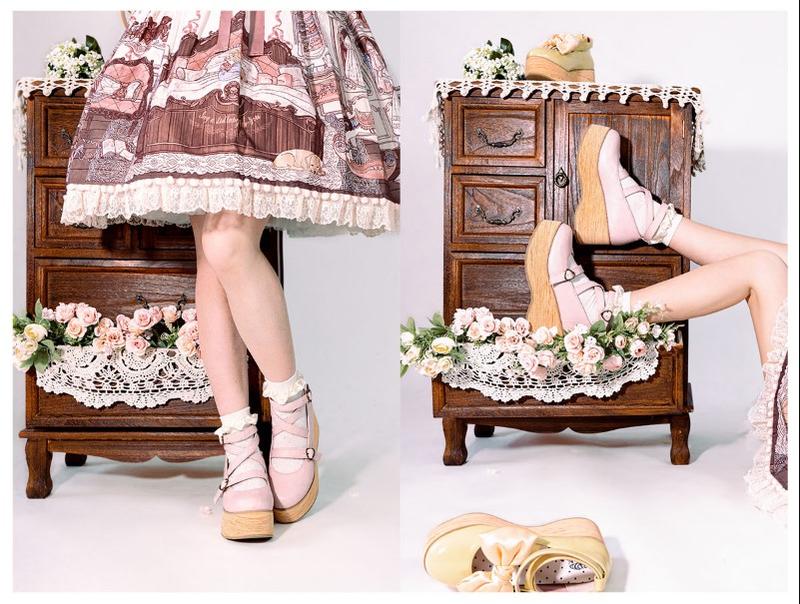 MODO - Multicolors Sweet Lolita Bow Platform Shoes