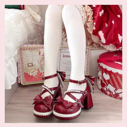 Witch's Night - Crush Complex - Sweet Lolita Heel Shoes, Pearls & Bows